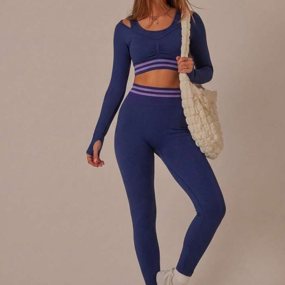 Aralina Seamless High-Waist Ribbed Leggings
